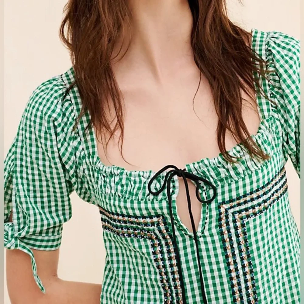 Free People Cass Gingham Midi Dress Size Small - Picture 3 of 5